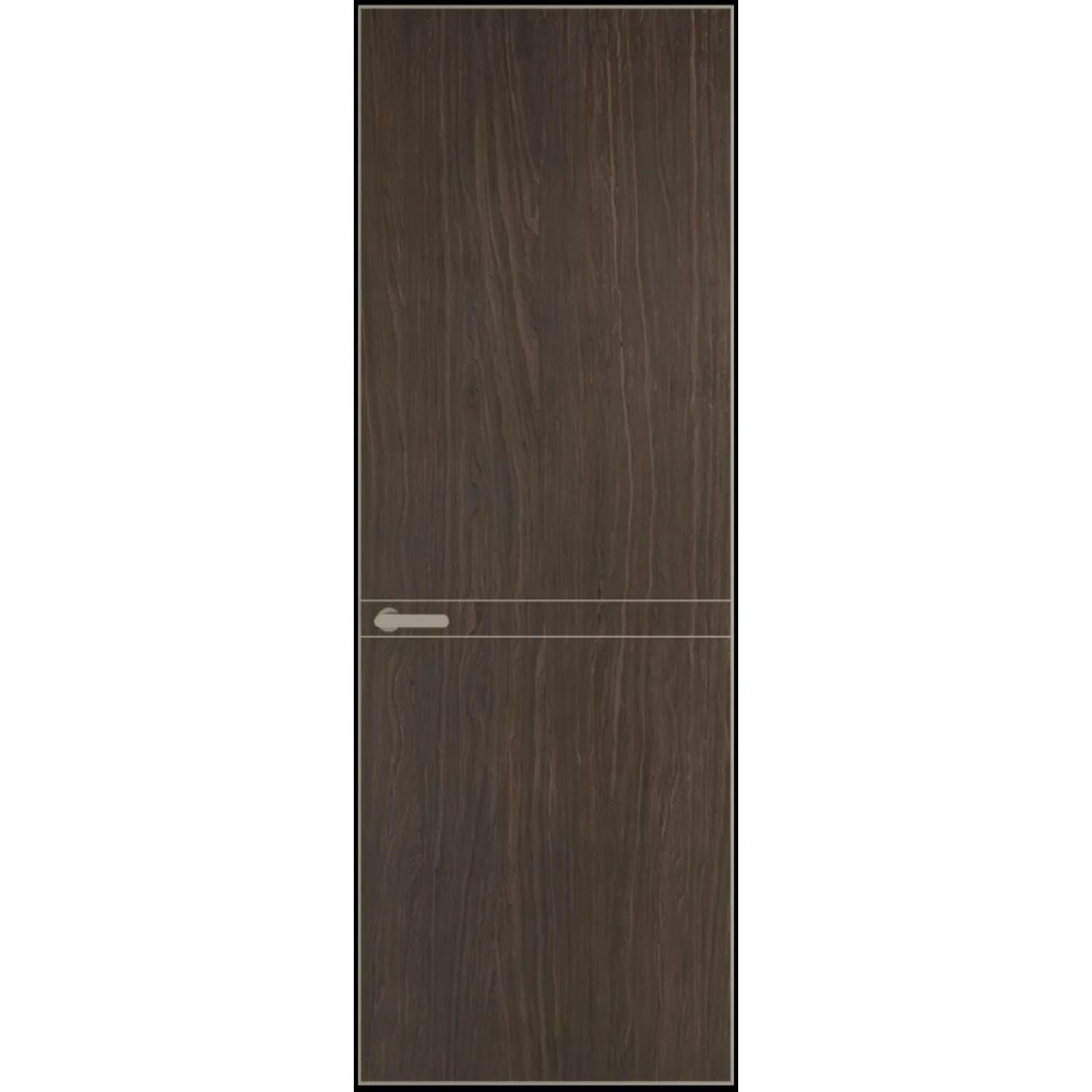 11VA натуральный шпон (Натуральный шпон ESPRESSO 1386M, Профиль Никель матовый, Заказная)