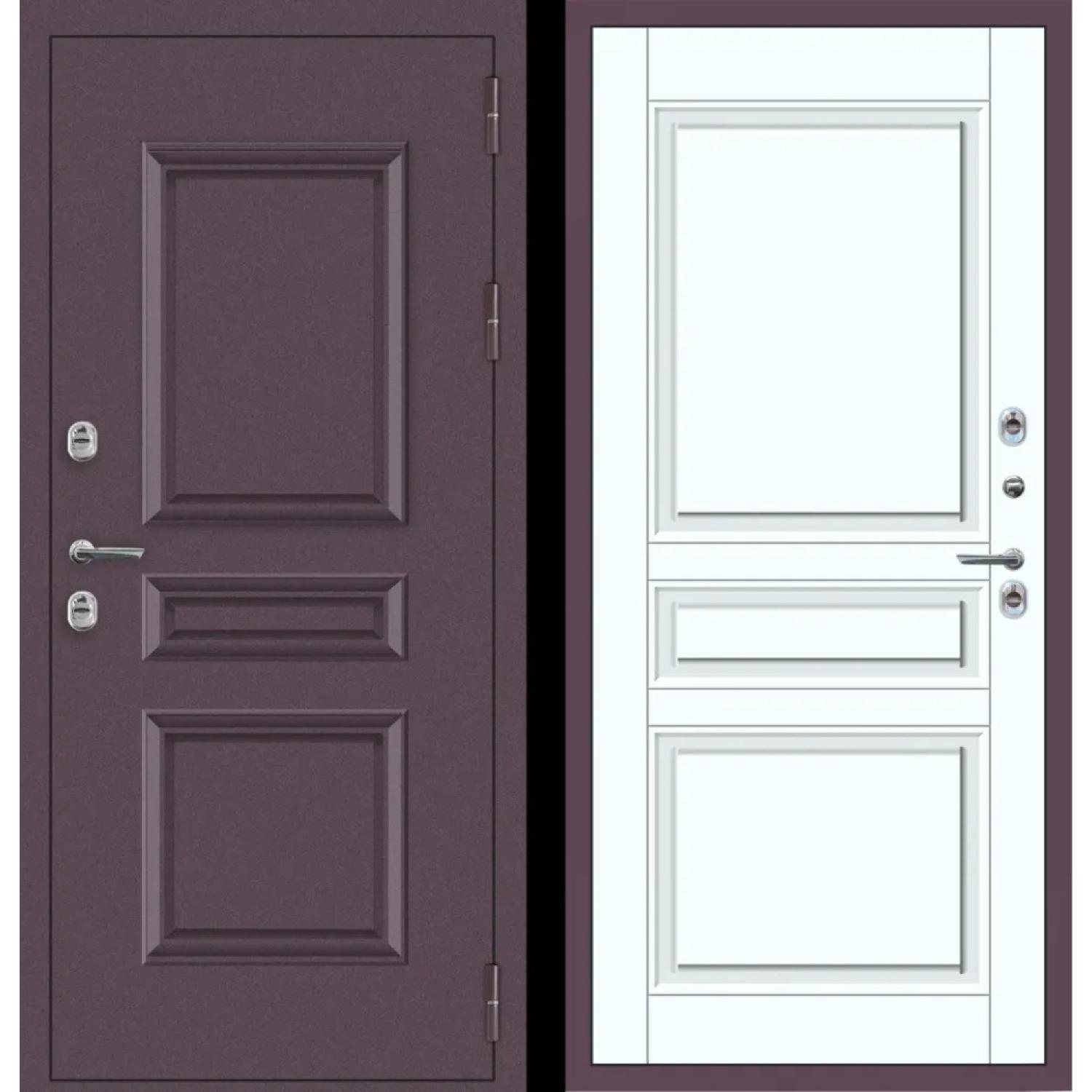 M63 ТЕРМО (860*2050 R, Букле опал (Полимерно-порошковое), Velluto Bianco AG 700, Заказная)