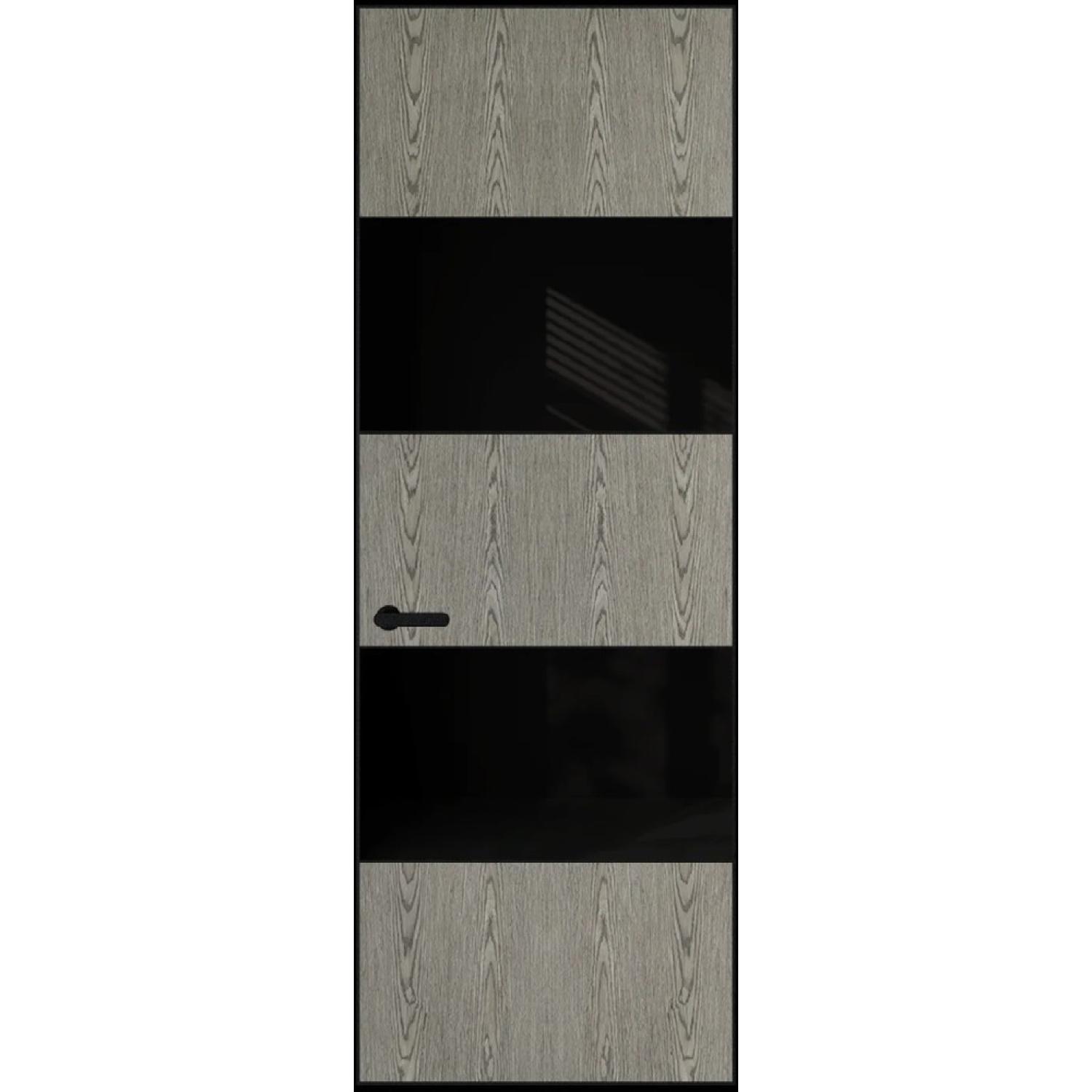 22VA натуральный шпон (Натуральный шпон BIANCHE NOTTI 08С, Профиль Черный Муар, Заказная)