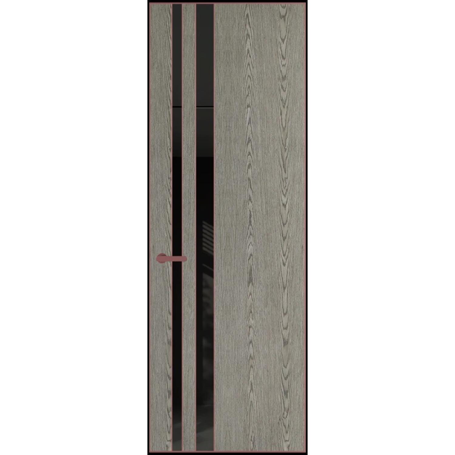 20VA натуральный шпон (Натуральный шпон BIANCHE NOTTI 08С, Профиль Красный антрацит, Заказная)