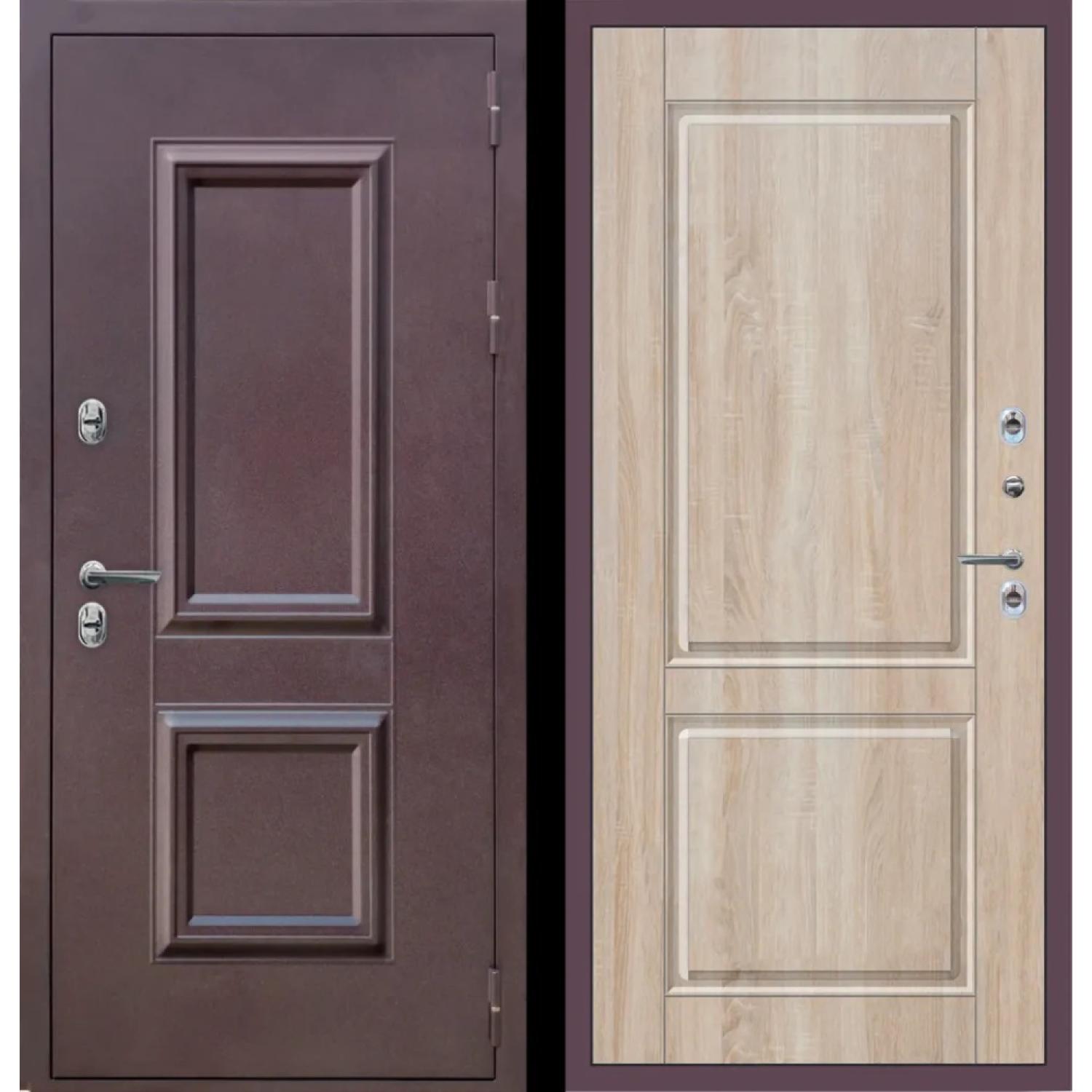 M61 ТЕРМО (860*2050 L, Букле опал (Полимерно-порошковое), Дуб сонома светлый (ПВХ), Заказная)