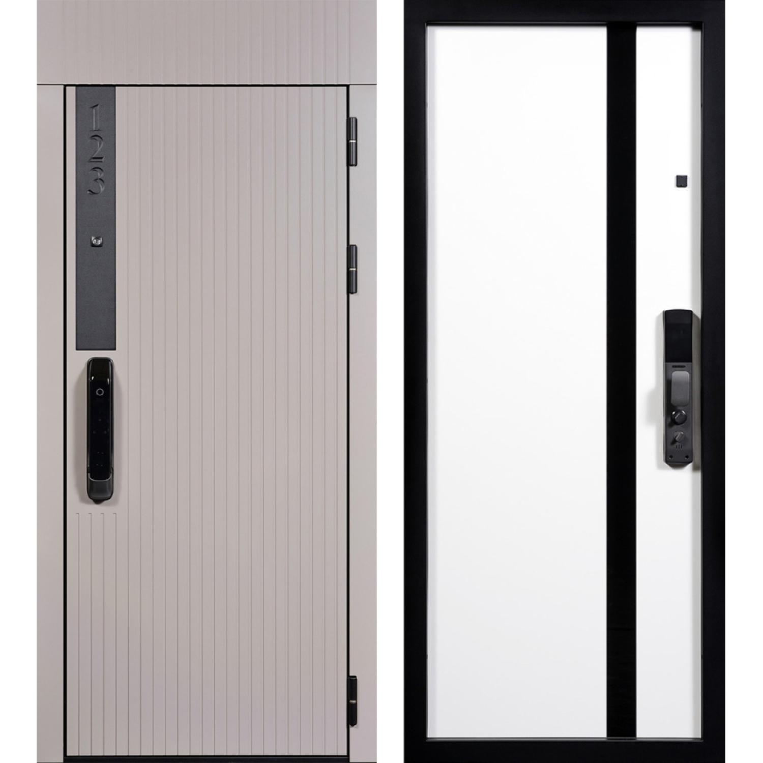 Рейн (860*2050 R, Латте (ПВХ) + вставка черный кварц (ПВХ) (ZB999-2) с цифрами, Белый ZB (ПВХ)+Черный лак )