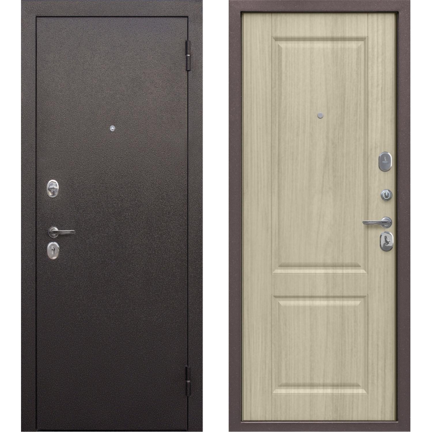 Тайга 7см  (960*2050 L, Медный антик (Полимерно-порошковое), Бежевый клен (ПВХ), Складская)