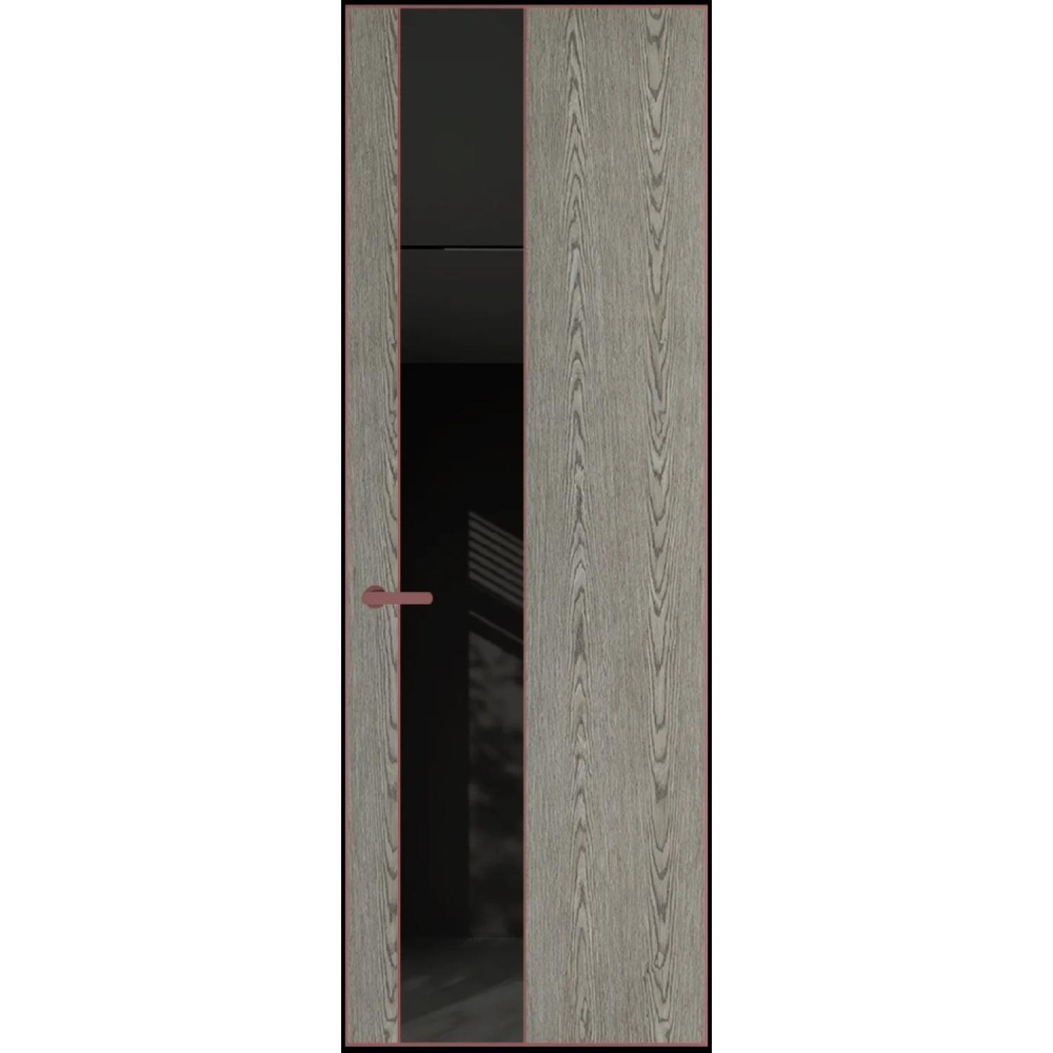 19VA натуральный шпон (Натуральный шпон BIANCHE NOTTI 08С, Профиль Красный антрацит, Заказная)