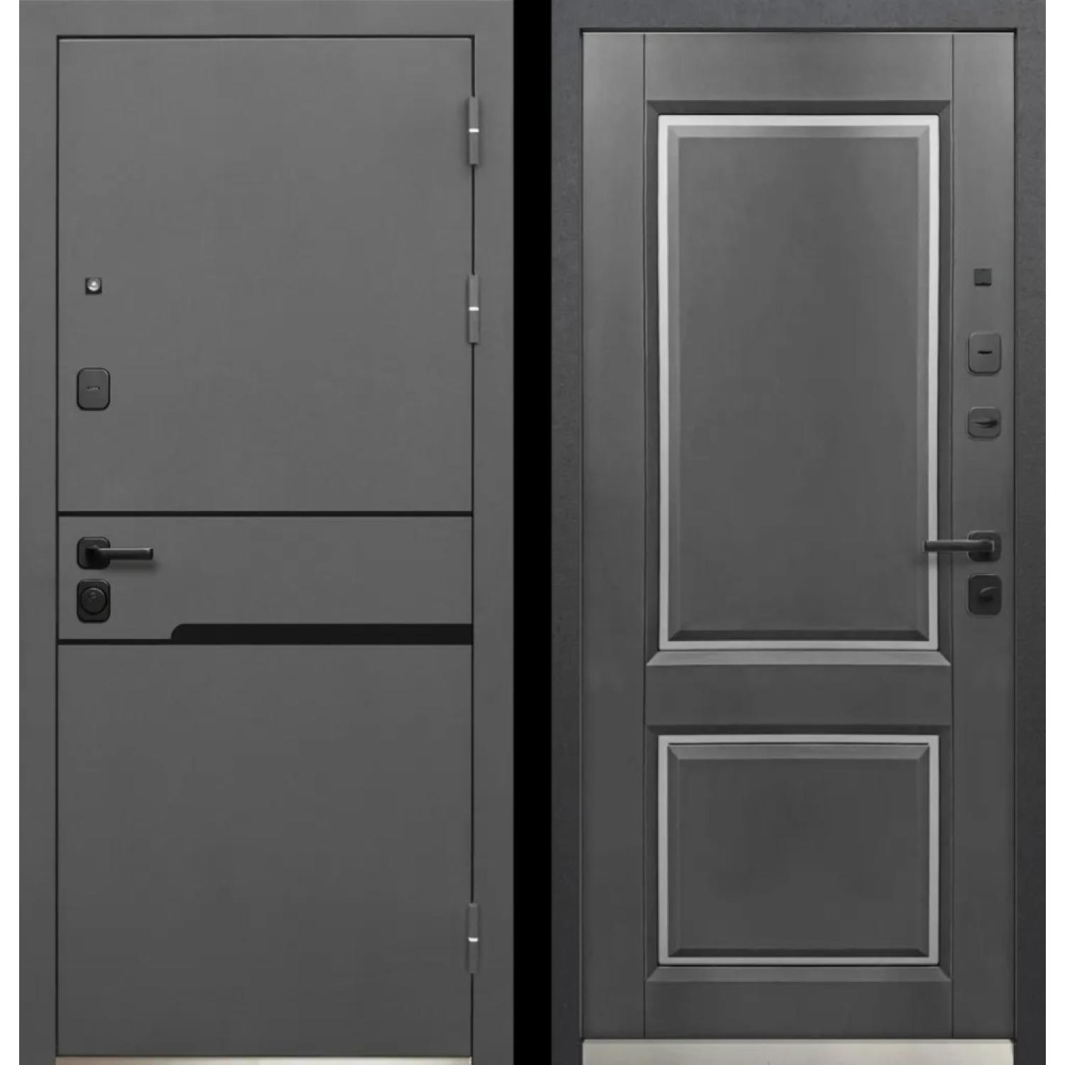 Luxor Классика Сатин (960*2050 R, Муар 7024 (Полимерно-порошковое), Сатин графит (ПВХ), Заказная)