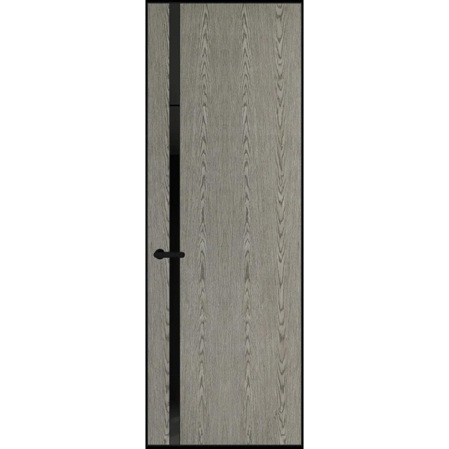 21VA натуральный шпон (Натуральный шпон BIANCHE NOTTI 08С, Профиль Черный Муар, Заказная)