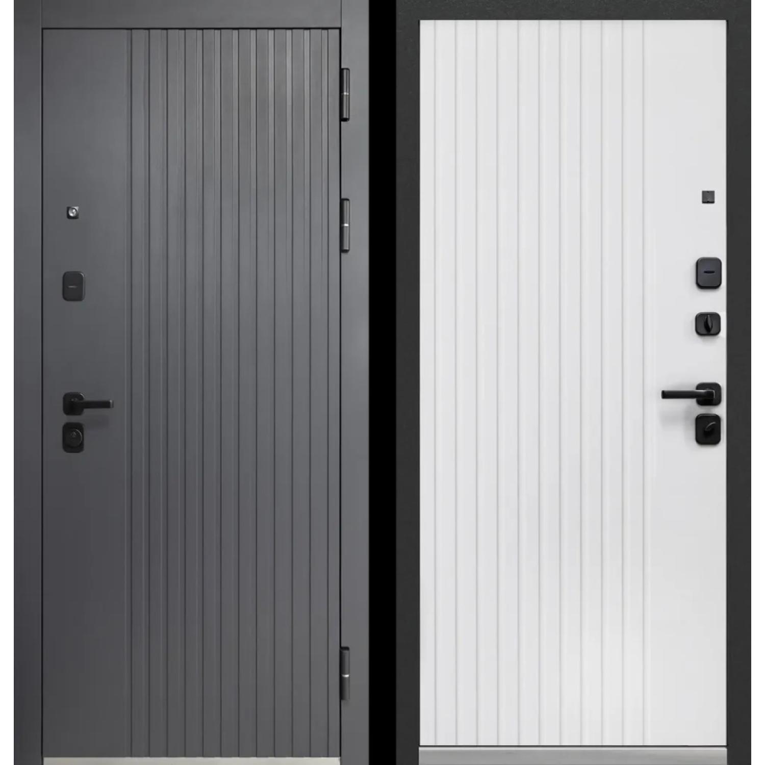 Luxor Вертикаль (960*2050 L, Сатин графит (ПВХ), Эмалит белый (ПВХ) , Заказная)