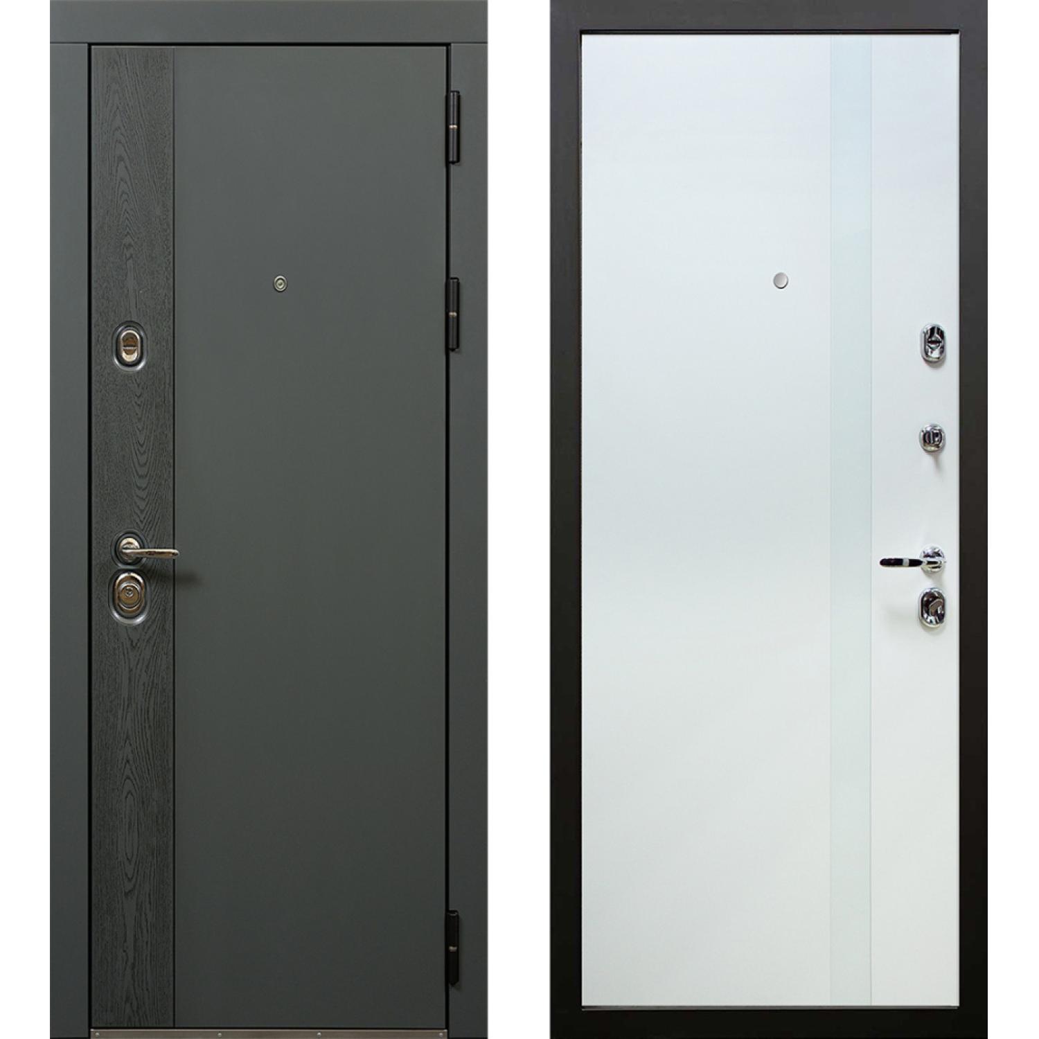 Вивара (960*2050 R,  Серый (Эмаль TSBR 7021) + патина, Белый (эмаль RAL 9003)+белый Lacobel, Заказная)