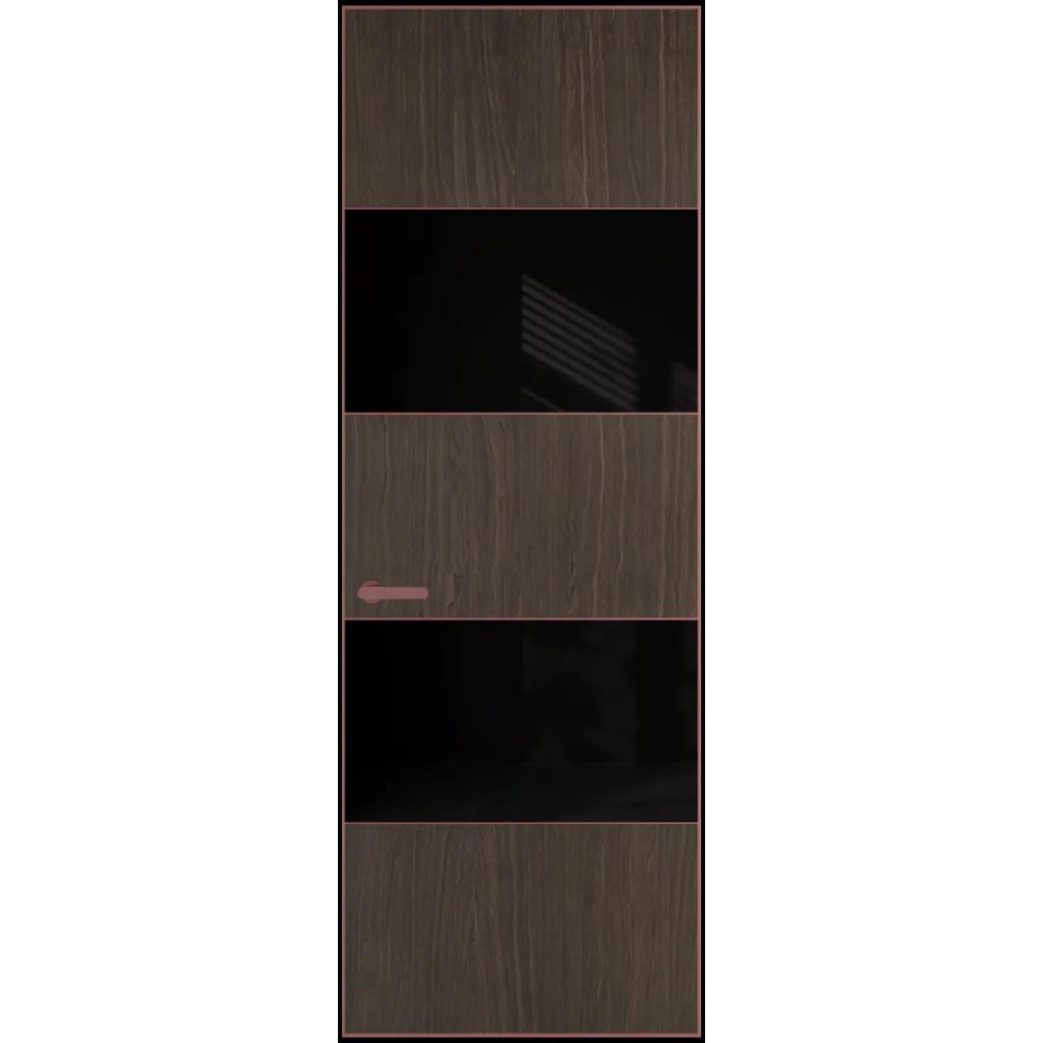 22VA натуральный шпон (Натуральный шпон ESPRESSO 1386M, Профиль Красный антрацит, Заказная)