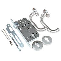 Замок врезной 7504/15 с ручками из нерж. стали на раздельной розетке