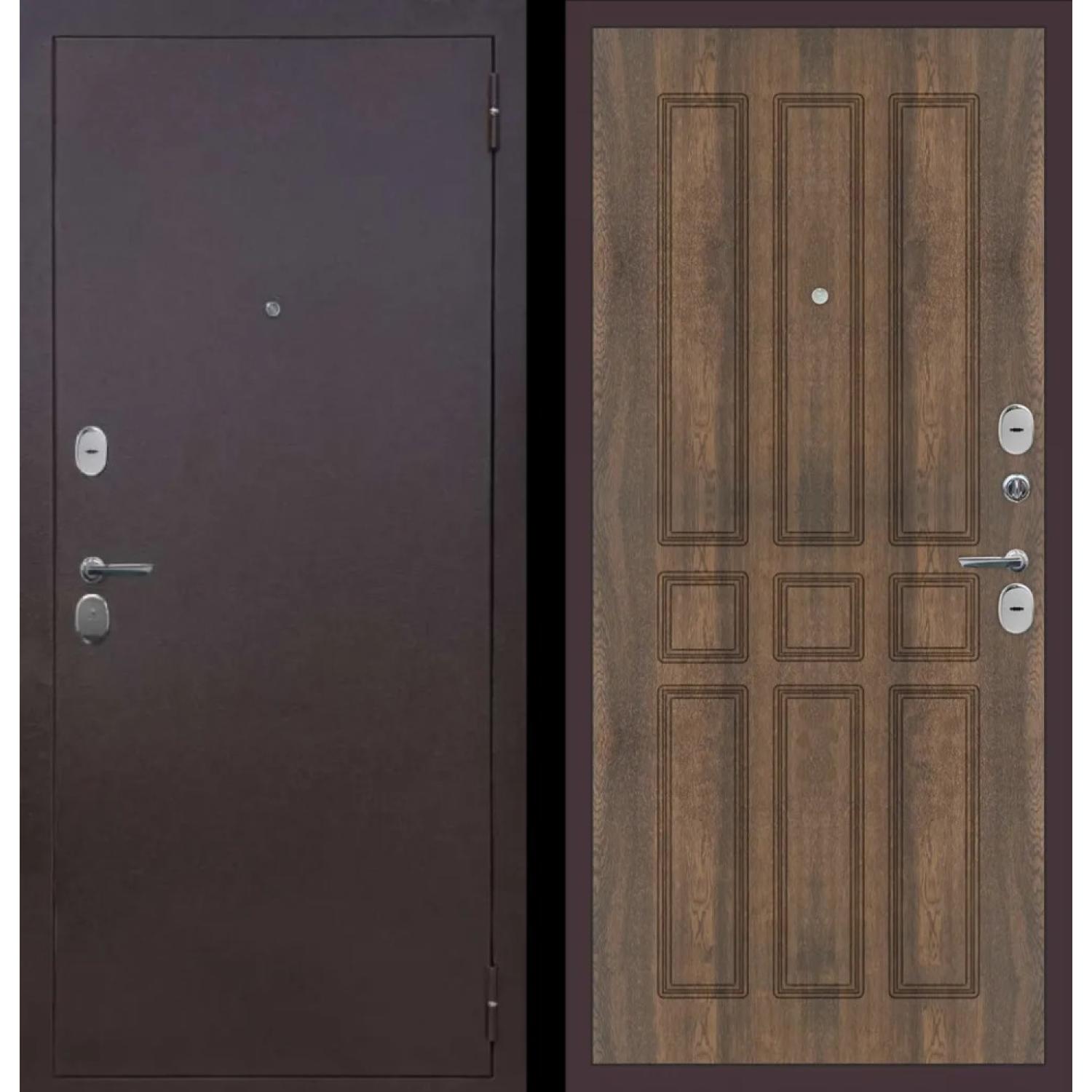 M32  (860*2050 L, Медный антик (Полимерно-порошковое), Орех грецкий (ПВХ), Заказная)