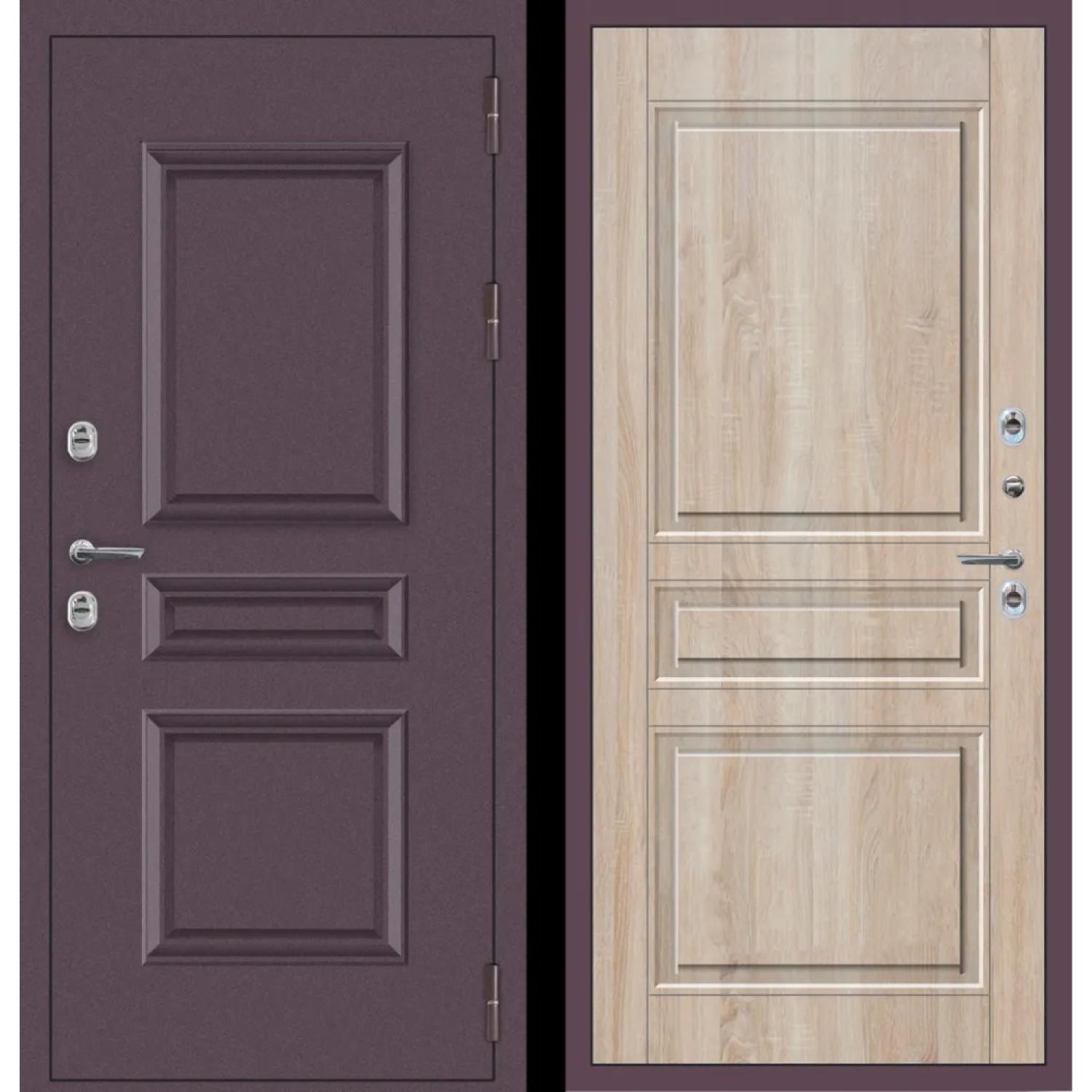 M63 ТЕРМО (960*2050 L, Букле опал (Полимерно-порошковое), Дуб сонома светлый (ПВХ), Заказная)