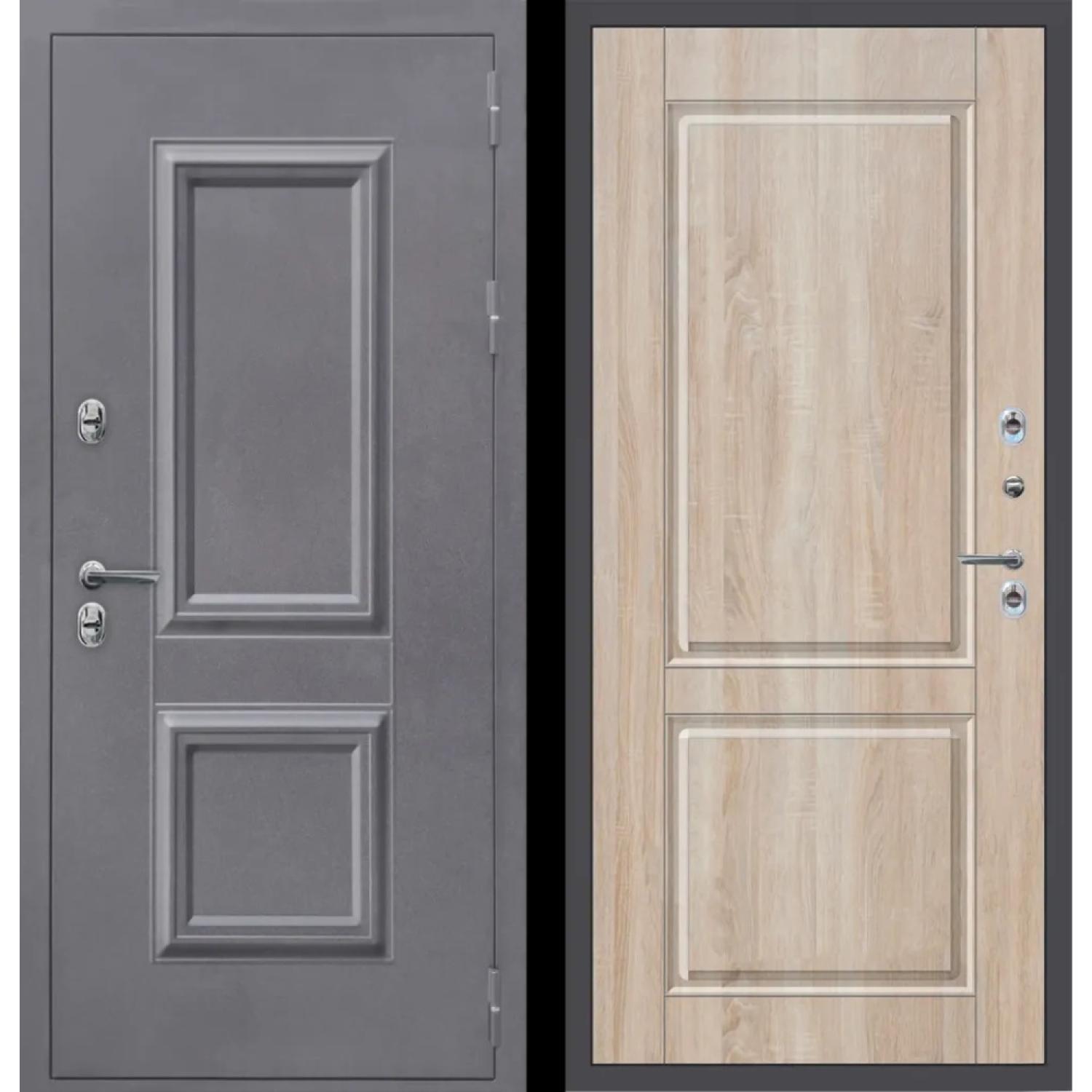 M60 ТЕРМО (960*2050 L, Букле графит (Полимерно-порошковое), Дуб сонома светлый (ПВХ), Заказная)