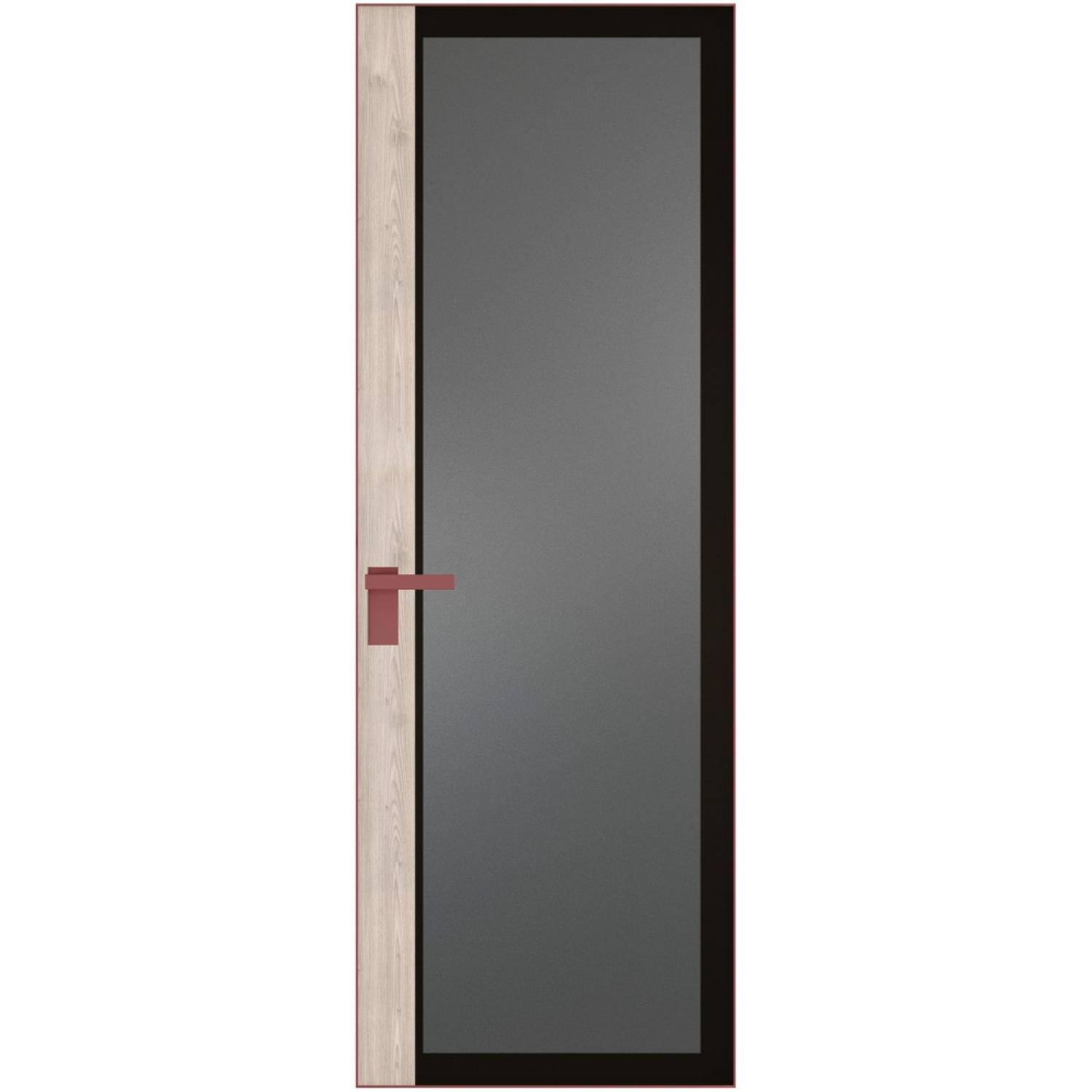 6 AGK (Мателюкс графит, черный прокрас, Профиль Красный антрацит, Заказная)