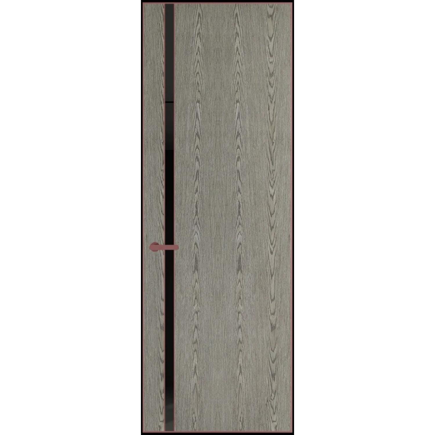 21VA натуральный шпон (Натуральный шпон BIANCHE NOTTI 08С, Профиль Красный антрацит, Заказная)