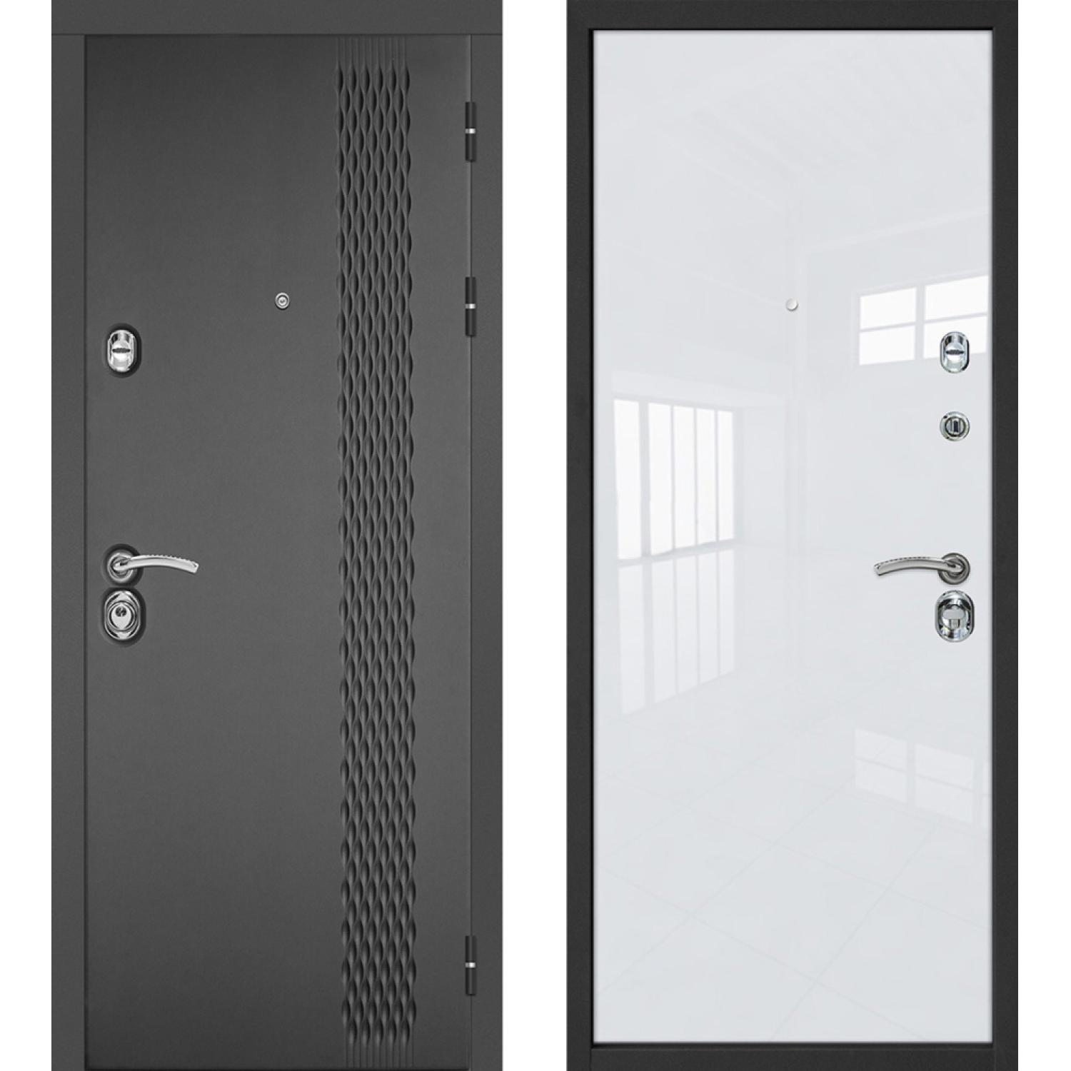 Лика (960*2050 L, Серый (Эмаль TSBR 7021) , ZB Белый, Заказная)