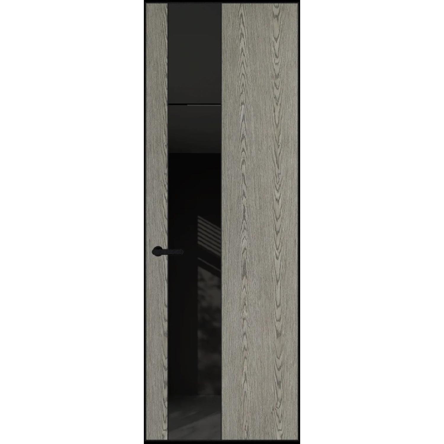 19VA натуральный шпон (Натуральный шпон BIANCHE NOTTI 08С, Профиль Черный Муар, Заказная)